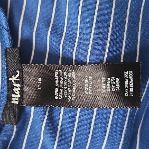 Mark Blue Bodysuit with Asymmetrical Ruffle Design - Picture 6 of 6